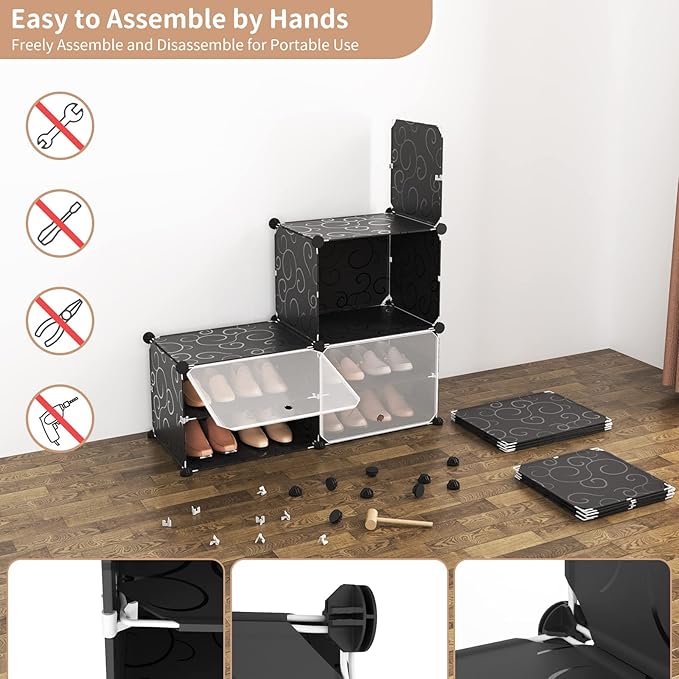 ROJASOP Portable Shoe Rack Organizer 6-Tier Shoe Cabinet 24-Pair shoe Storage - Image 6