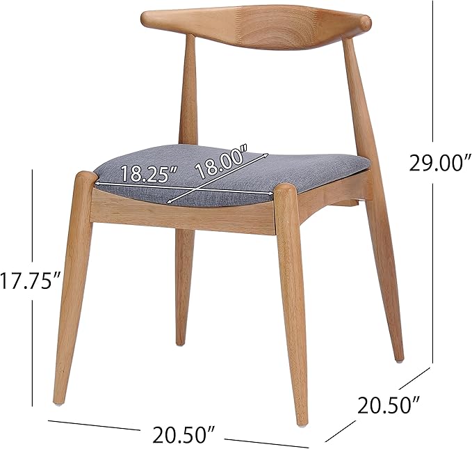5-Piece Dining Set, Mid-Century Modern Solid Wood Table & Chair Set - Image 8