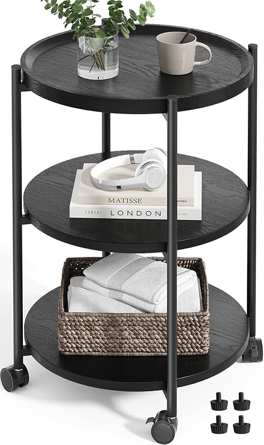 Side Table, 3-Tier Modern End Table by Seeday