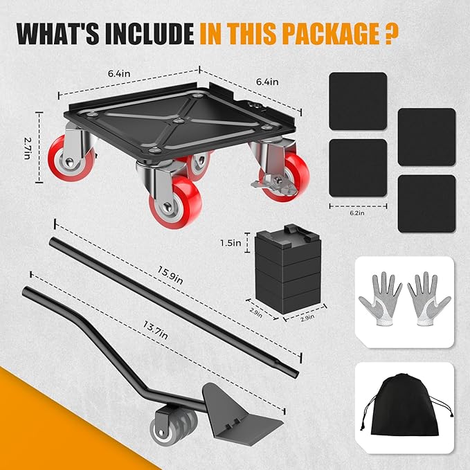 2000LBS Heavy Duty Furniture Dolly & Mover - Image 3