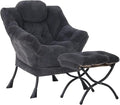 Lazy Chair with Ottoman, Modern Accent Chair Lounge Leisure Sofa Chair with by SESHINELL
