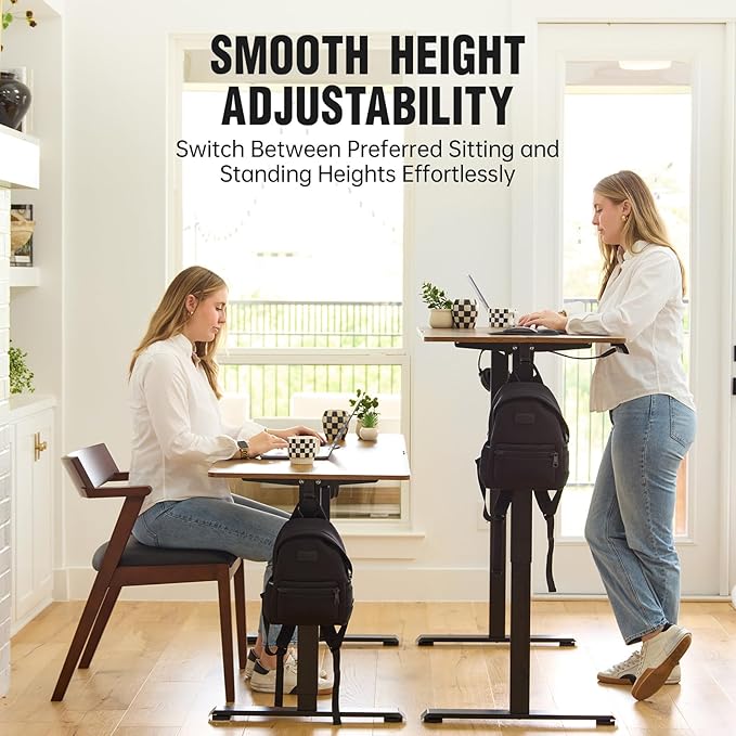 Veken 55 Inch, Height Adjustable Sit Stand Up, Wood Desktop, Work Home Office - Image 4