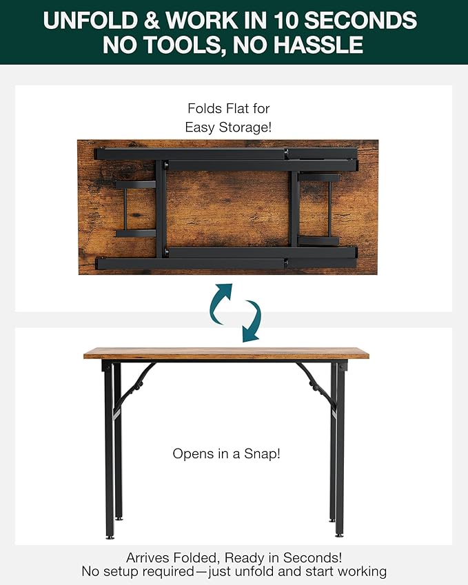 Frylr Small Folding Computer Desk – Portable 43.3 Inch Foldable Laptop Table - Image 3