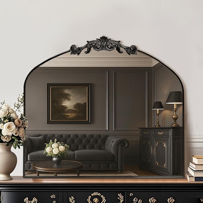 MISSDAY Vintage Matte Black Baroque Mirror - Image 5