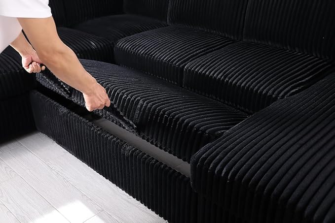 Eafurn Oversized U Shaped Convertible Sleeper Sectional Sofa w/Pull Out Couch - Image 9