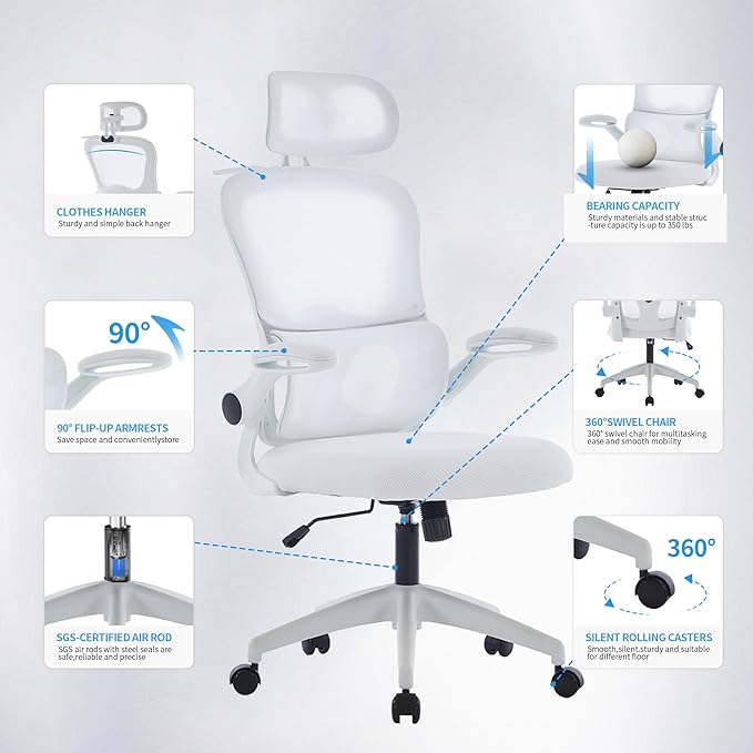 Ergonomic Mesh Office Chair, 400 lbs Capacity, High Back Desk Chair - Image 8