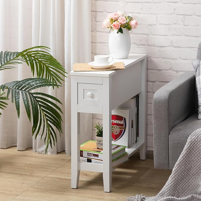 Narrow Side Table for Small Spaces by LUSUOWLZ