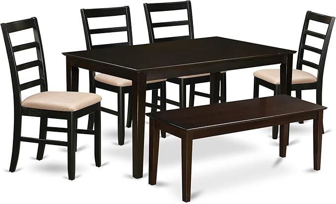 East West Furniture CAPF6-CAP-C 6 Piece Dining Table Set Contains a Rectangle by EastWestFurniture