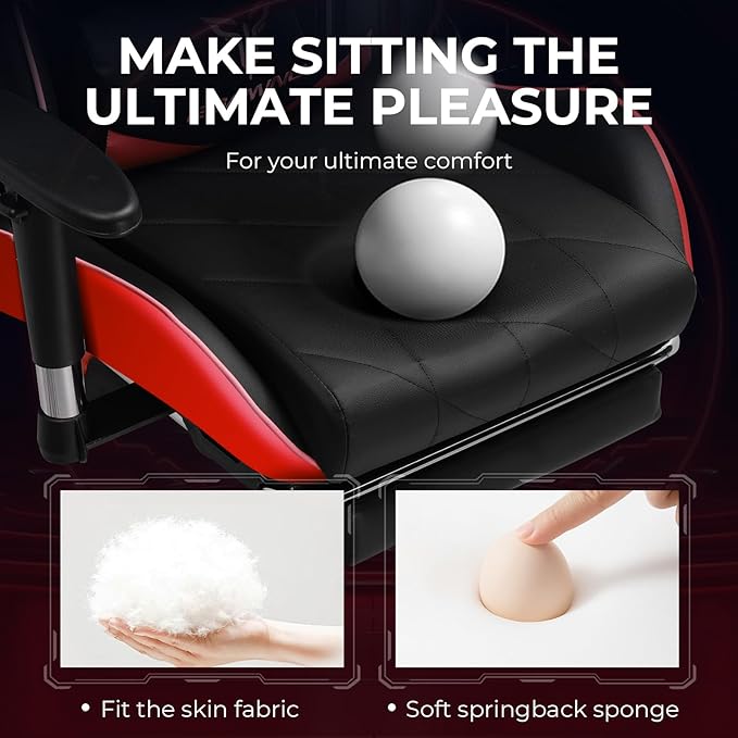 Gaming Chair with 3D Adjustable Armrests, Cow Print Design, Ergonomic Office - Image 7