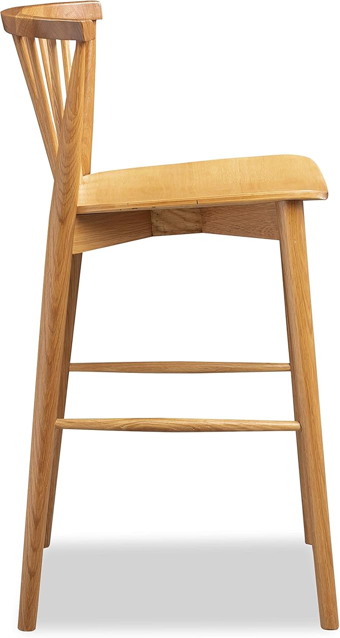 POLY & BARK Ligna Counter Stool Oak– Mid-Century Inspired Stool - Image 5
