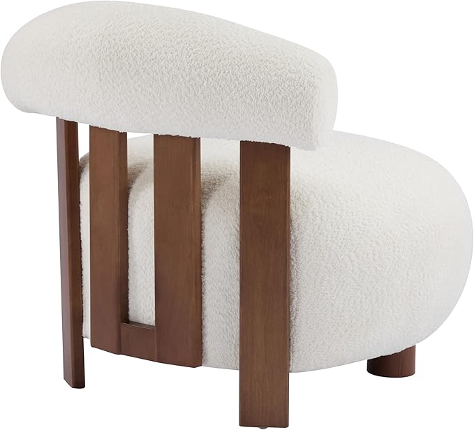 Christopher Knight Home Elvina Boucle Fabric Accent Chair, Solid Wood Single - Image 7