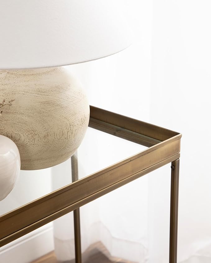 Kate and Laurel Lonsdale Transitional Glass Narrow End Table; 18 x 12 x 24; - Image 5