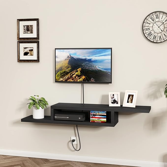 ChooChoo Floating TV Stand Shelf, Wall Mount Entertainment Center, 60” Media - Image 3