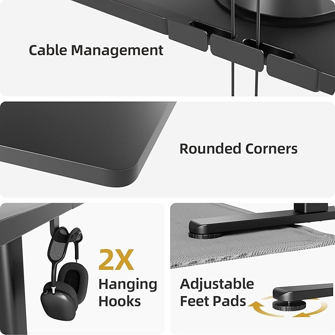Seang Standing Desk with Adjustable Height, 48x24 Inch Electric Stand Up Desk - Image 8