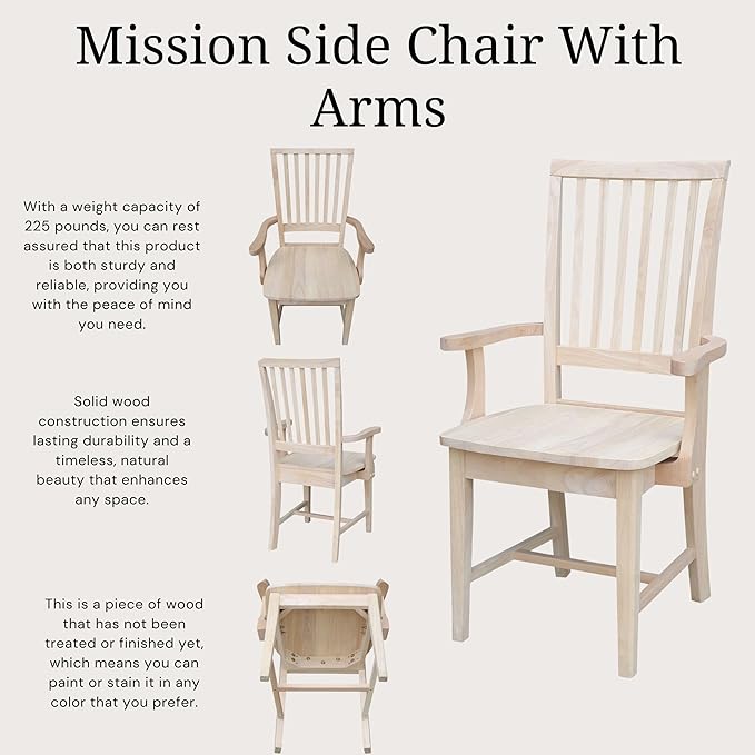 IC International Concepts Mission Side Chair - Image 7
