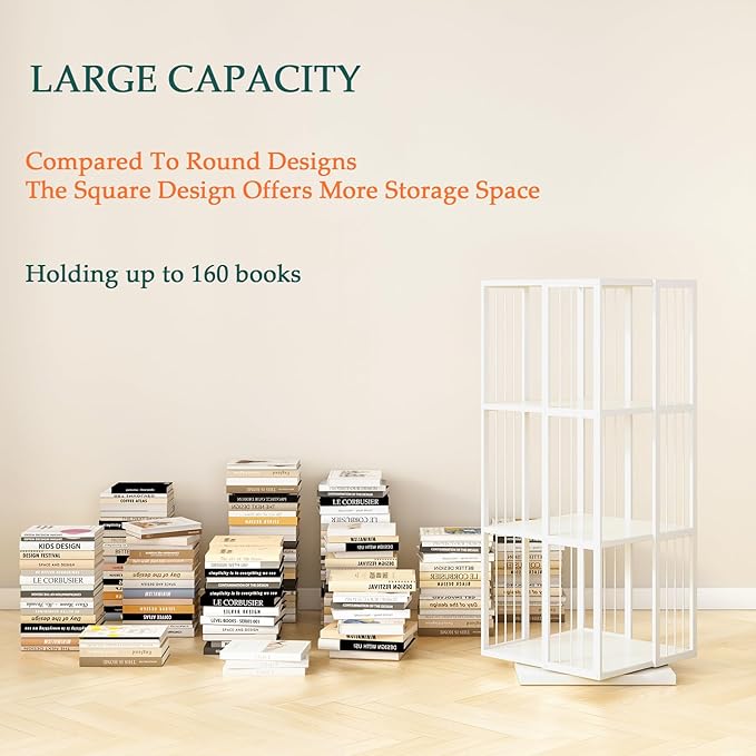 Square Rotating Bookshelf Tower - Image 3