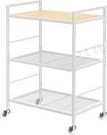 3-Tier Metal Storage Rack with Industrial Wheels, Mesh Shelving Unit with by Unknown