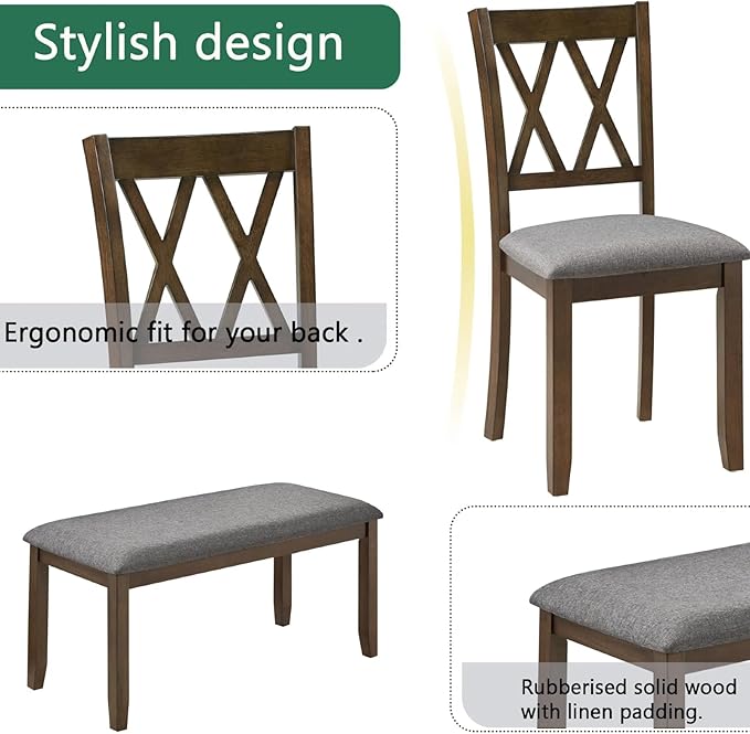 Dining Table Set, Wooden Kitchen Table Set - Image 2