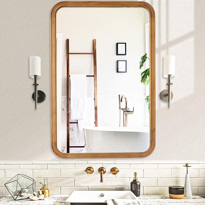 WallBeyond Wood Framed Mirrors for Bathroom, 24x36 Inch Wooden Frame Wall - Image 7