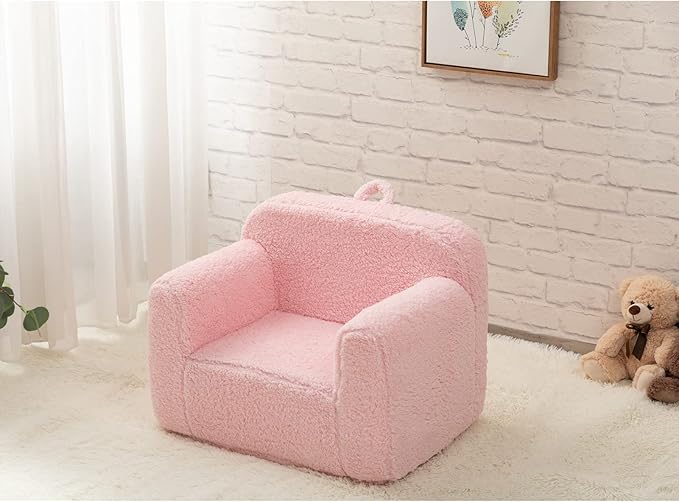 ALIMORDEN Kids Ultra-Soft Snuggle Foam Filled Chair, Toddler Cuddly Sherpa - Image 7