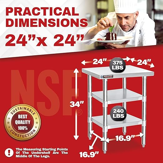 DuraSteel Food Prep Stainless Steel Table - Image 2