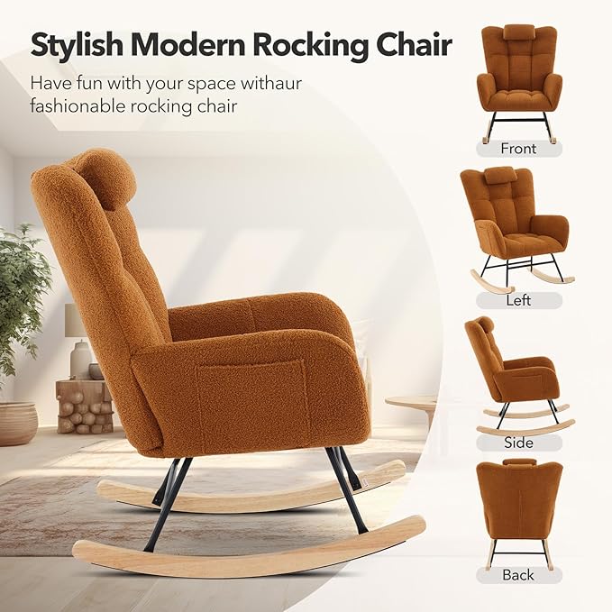 Nursery Rocking Chair, 300Lb Glider Chair - Image 7