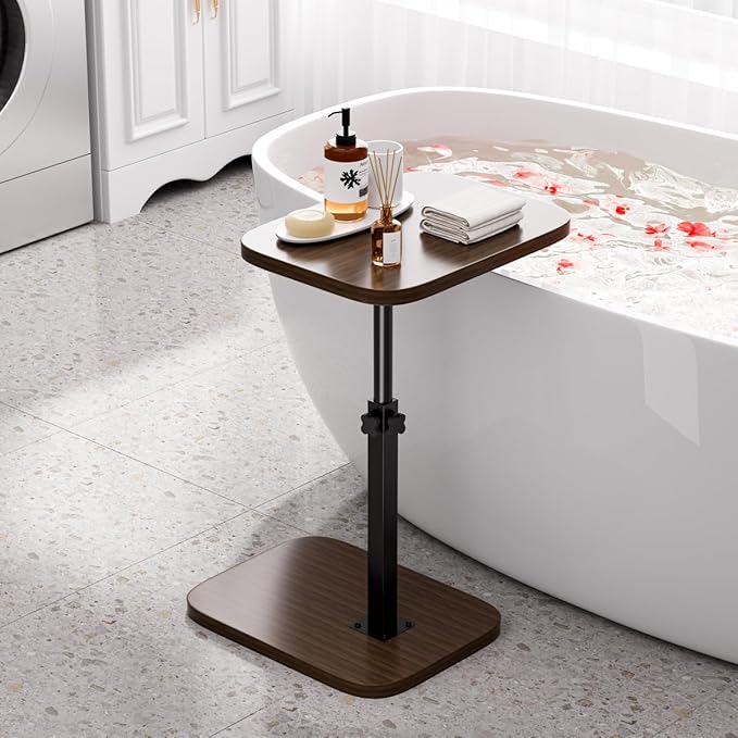 Adjustable Side Table TV Tray, C Shaped End Table, Small Bedside Table - Image 2