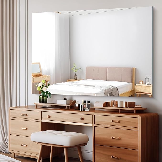Large Frameless Mirror, 60x40 Bathroom Mirrors - Image 2