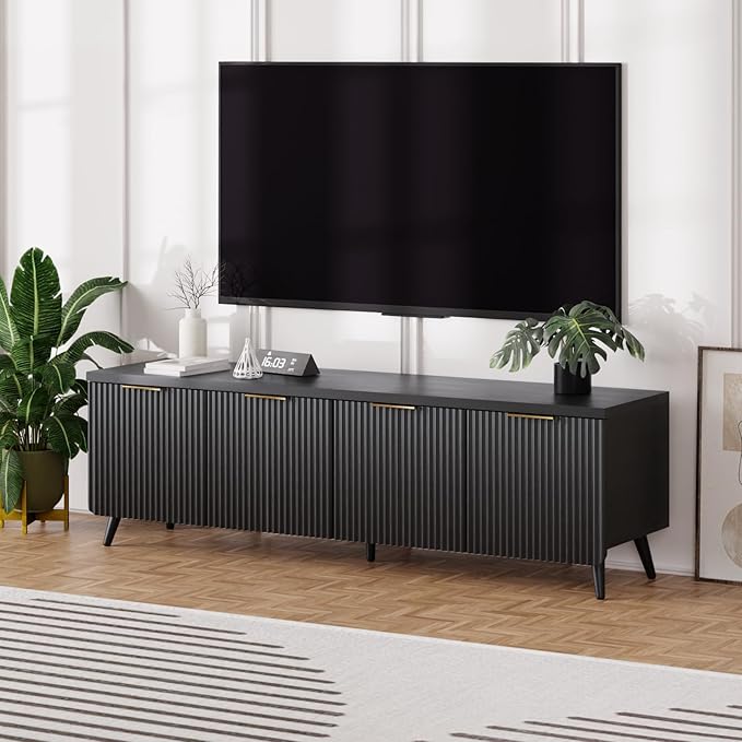 TV Stand for Living Room, Fluted Television Cabinet - Image 4