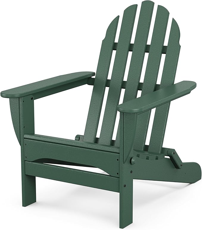 POLYWOOD AD5030GR Classic Folding Adirondack Chair, 38.5" x 31.25" x 33.5" by POLYWOOD