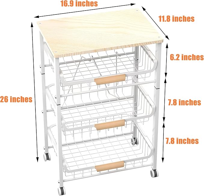 4-Layer Fruit Basket Kitchen Food Storage Organizer and Storage Rack, Stackable - Image 4