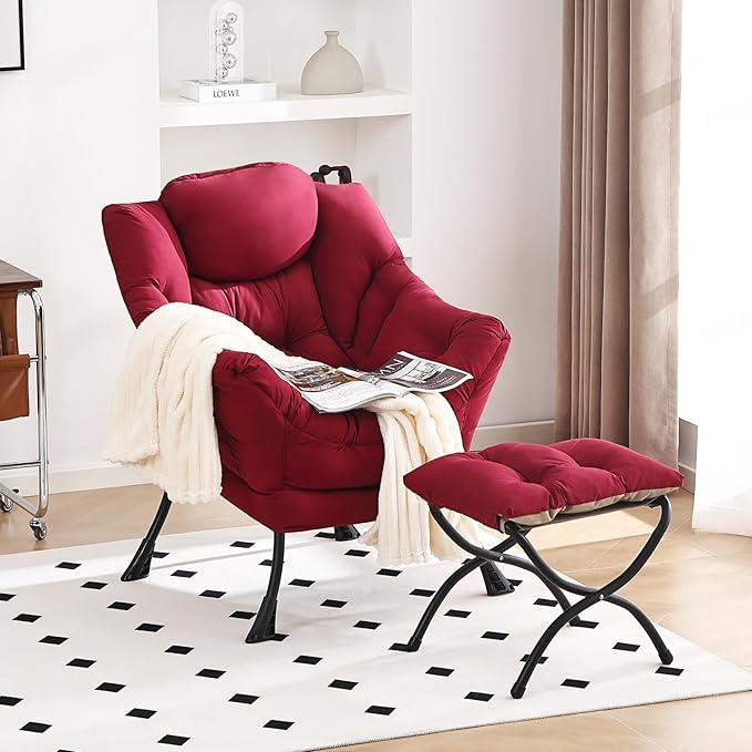 Lazy Chair and Ottoman, Large Accent Lounge Chair - Image 2