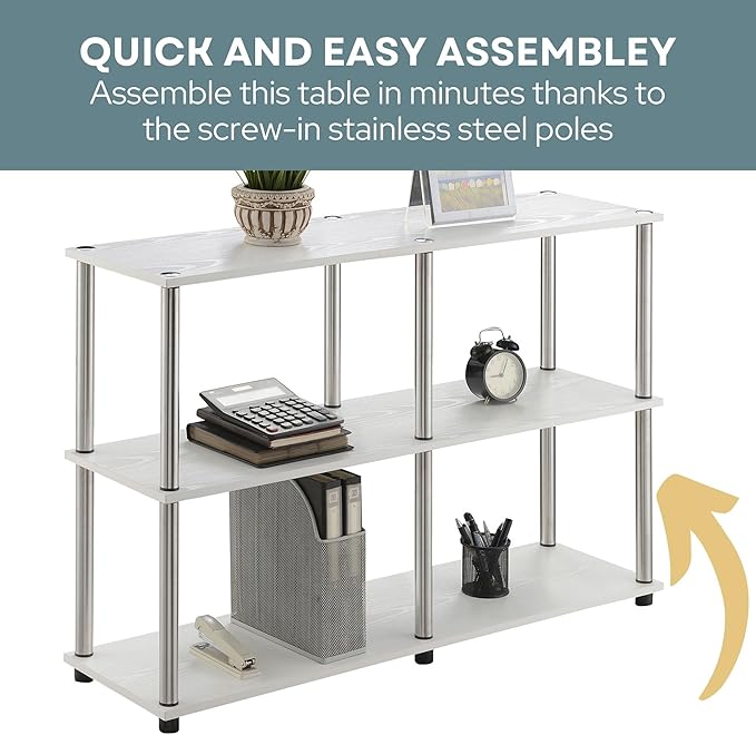 Convenience Concepts Designs2Go No Tools 3 Tier Wide Console Table 42" - Image 8