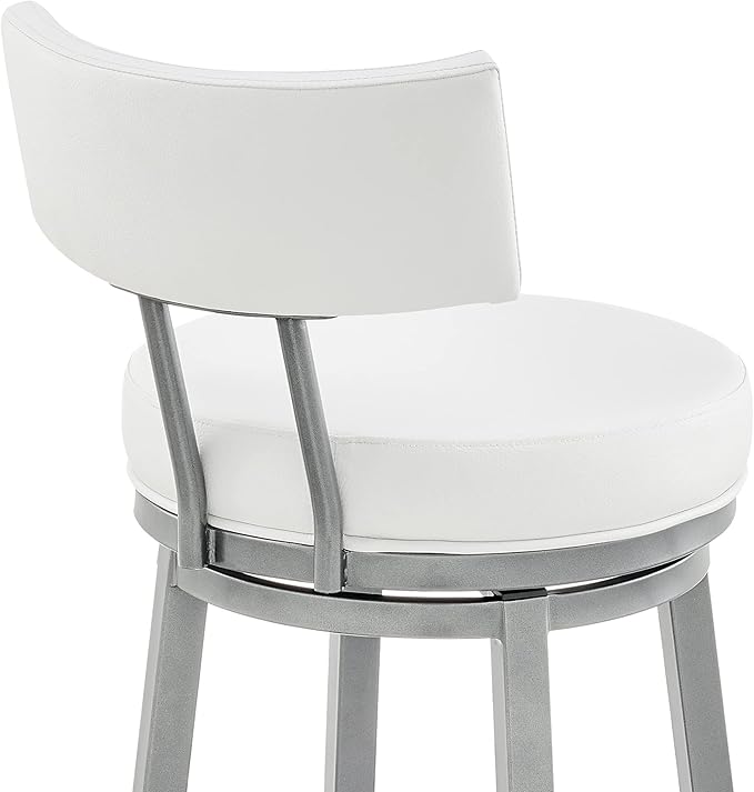 Armen Living Dalza Swivel Counter or Bar Stool in Cloud Finish - Image 9