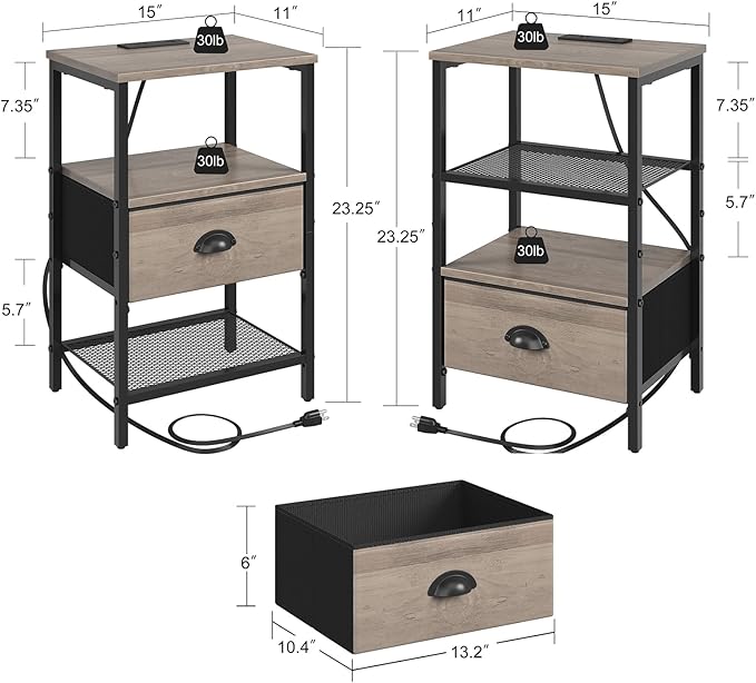 Nightstands Set of 2, Night Stands - Image 3