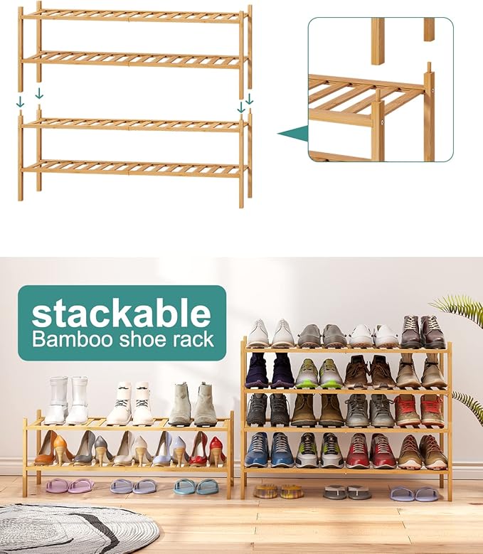 Shoe Rack, 4-Tier Long Shoe Rack - Image 5