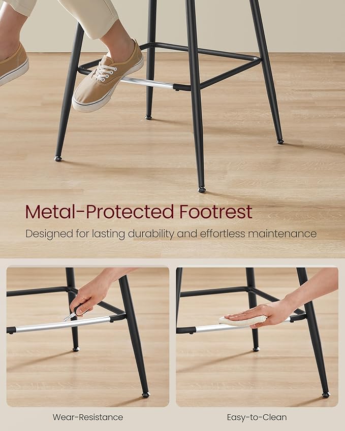 VASAGLE Bar Stools Set of 2, Counter Height Bar Stools - Image 5