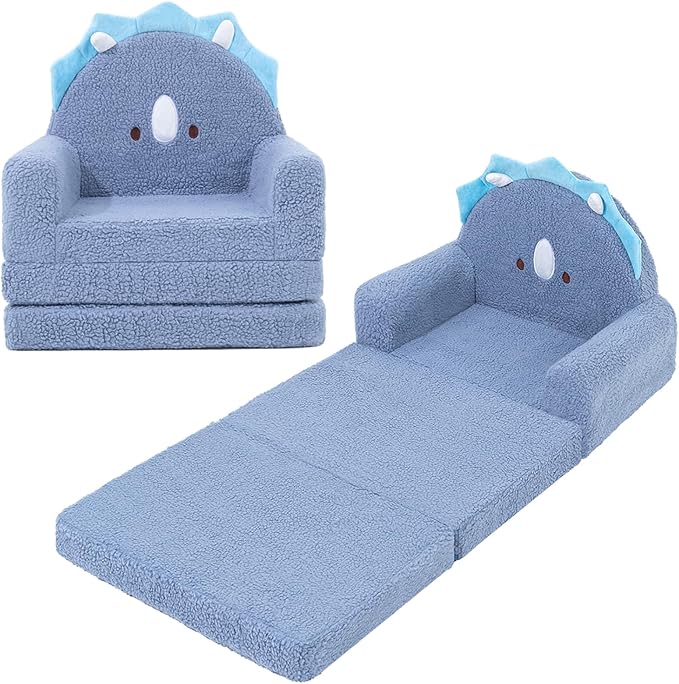 MOONBEEKI 2-in-1 Foldable Toddler Couch, Soft Sherpa Fabric by MOONBEEKI