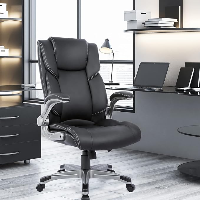 COLAMY High Back Executive Office Chair- Ergonomic Home Computer Desk Leather - Image 2