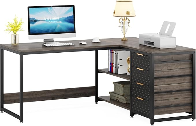 LITTLE TREE 59-Inch L Shaped Desk by LITTLETREE