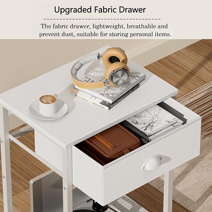 Furologee White Nightstands Set of 2, End Table - Image 7