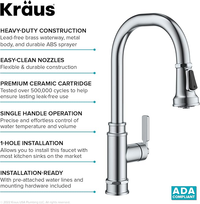 KRAUS Allyn Transitional Industrial Pull-Down Single Handle Kitchen Faucet in - Image 11