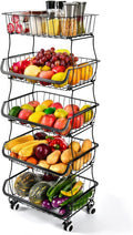 Fruit Vegetable Storage Basket, 5 Tier Stackable Metal Wire Storage Baskets by Mchoter