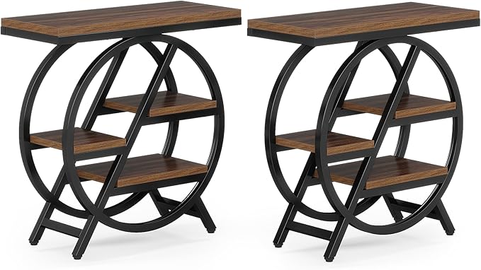 Tribesigns End Table Set of 2, 3-Tier Narrow Sofa Side Table - Image 9
