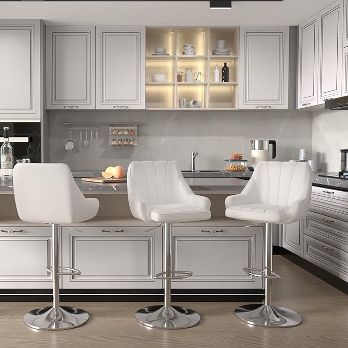VECELO Bar Stools Set of 4, Adjustable Barstools, Counter Height Stools - Image 2