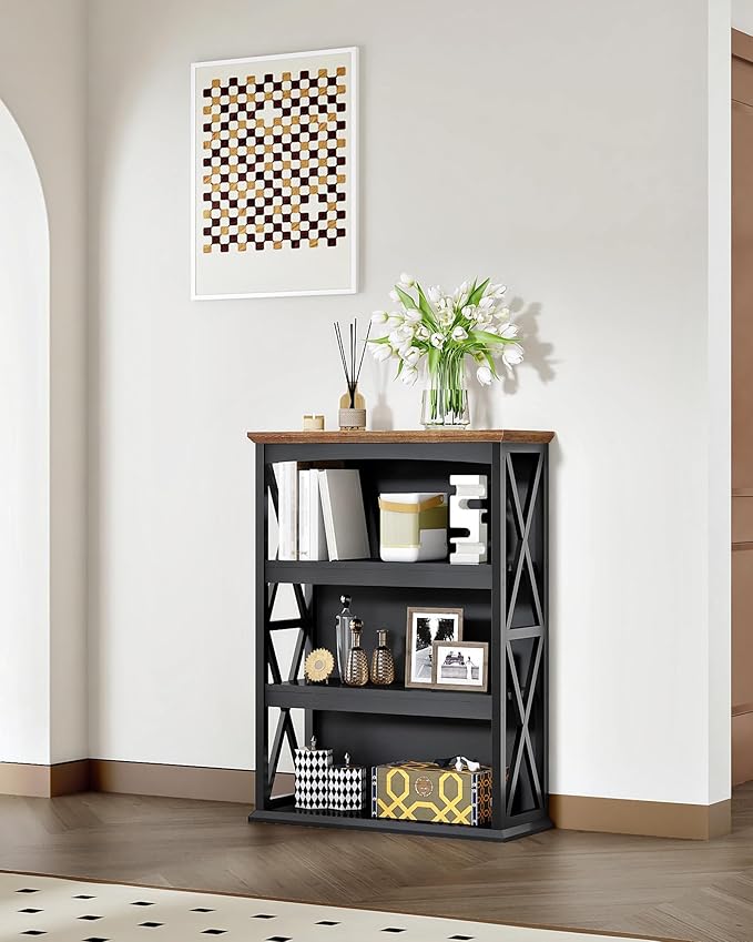 4-Tier Bookcase, 42.9" Floor Standing Organizer Shelf, Corner Book Stand - Image 8