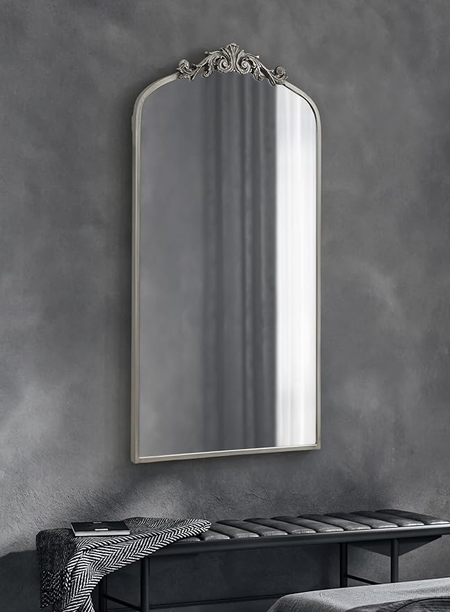 Kate and Laurel Arendahl Glam Arched Tall Panel Mirror; 24 x 42; Silver; - Image 4