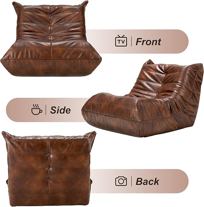 Hobestluk Giant Bean Bag Chair Lazy Floor Sofa, Memory Foam Fireside Sofa - Image 8