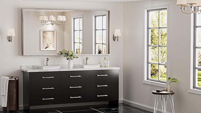 Keonjinn 72 x 36 in Brushed Nickel Mirror - Image 2