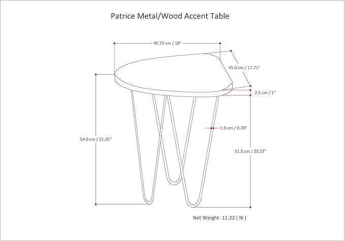 SIMPLIHOME Patrice Modern 18 inch Wide Metal and Wood Accent Side Table in - Image 3
